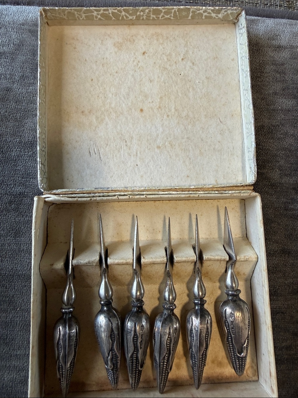 Vintage Japan Sterling Silver Cocktail Picks - Set of 6